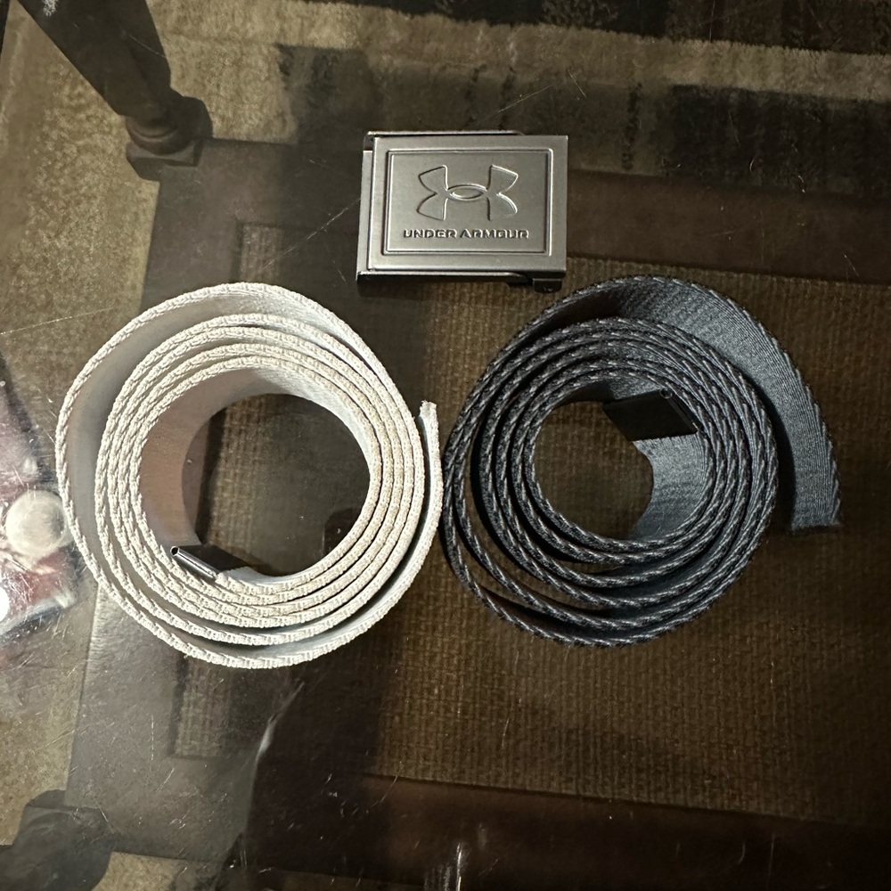 Under Armour Dual Belt Set with Silver Buckle